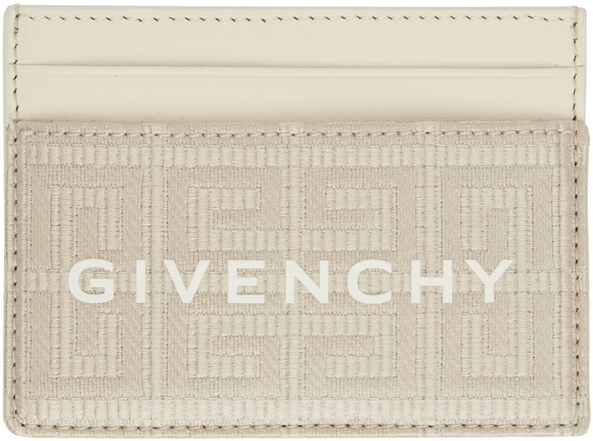 Givenchy Beige G Cut Card Holder