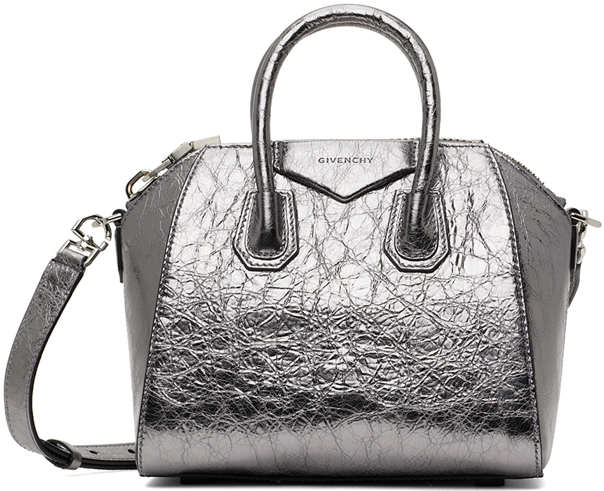 Givenchy Khaki Small Antigona Bag in Metallic