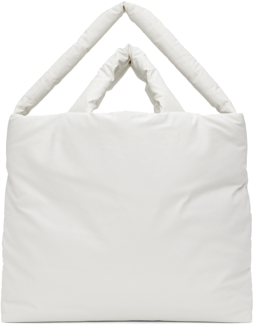 Kassl Editions White Large Pillow Tote In Blue