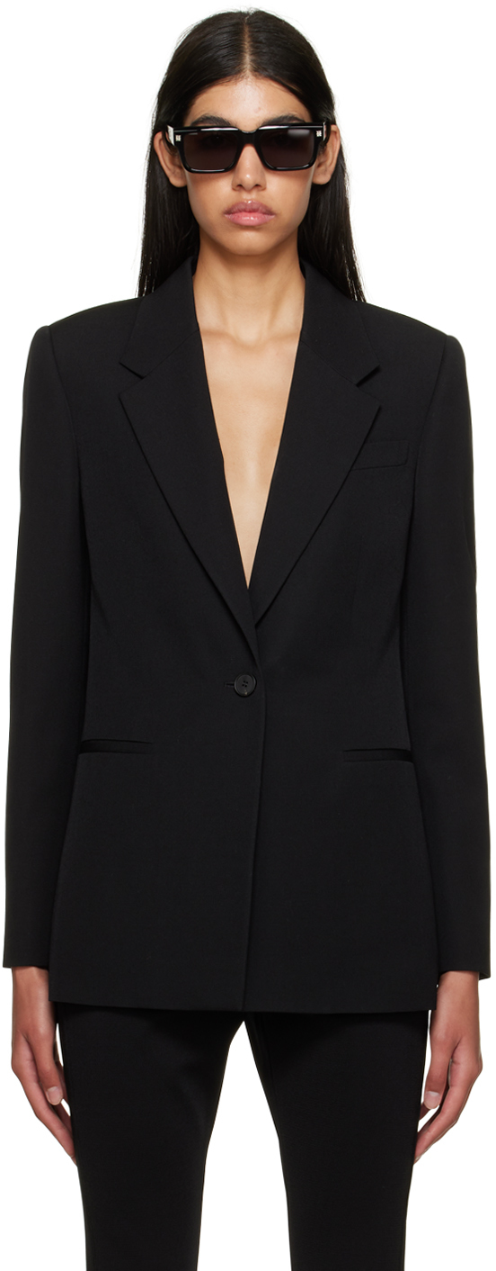 Givenchy Knitted Single-button Blazer Jacket In Black