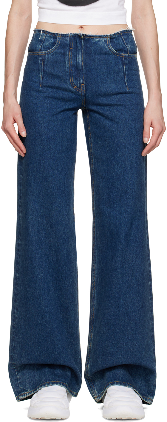 Givenchy: Indigo Wide-Leg Jeans | SSENSE