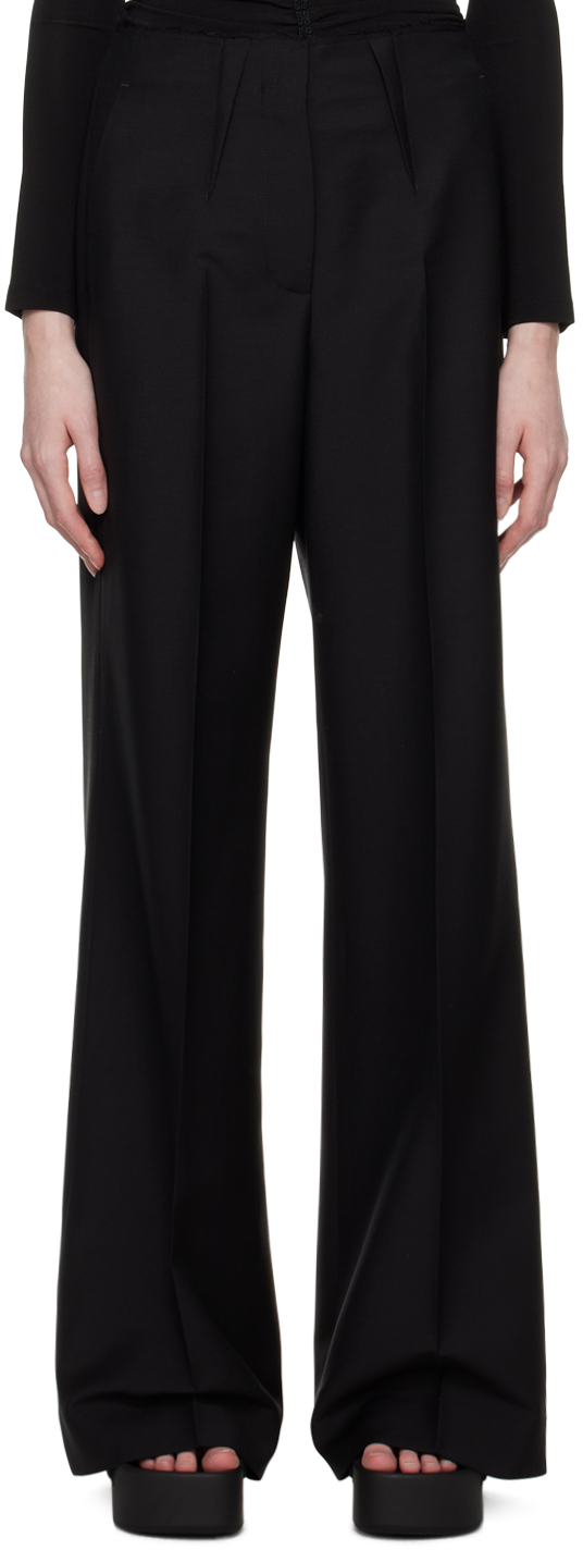 Givenchy Pleated Flared Trousers In 001 Black