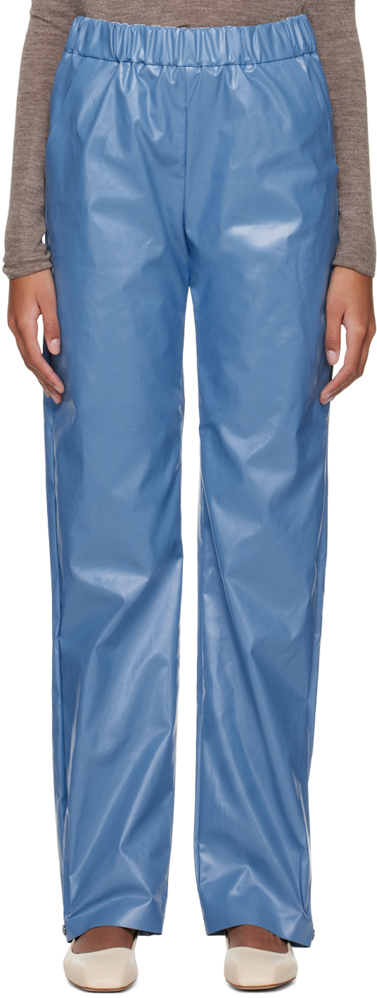 KASSL Editions: Blue Oil Trousers | SSENSE