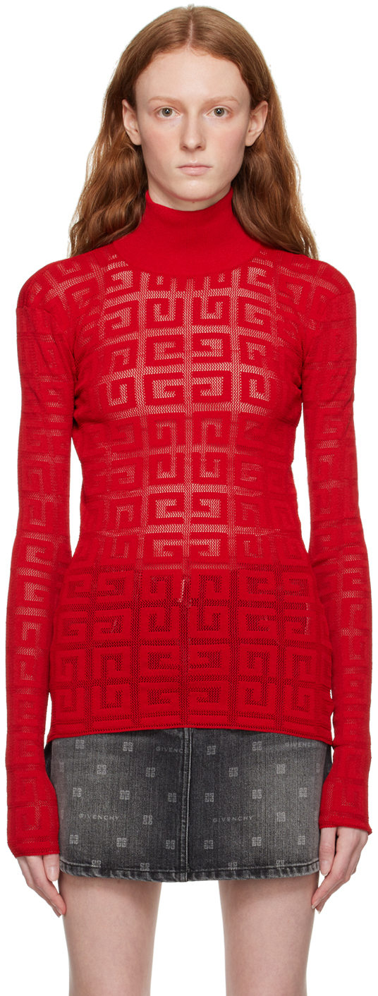 Givenchy Red 4g Turtleneck In 600 Red