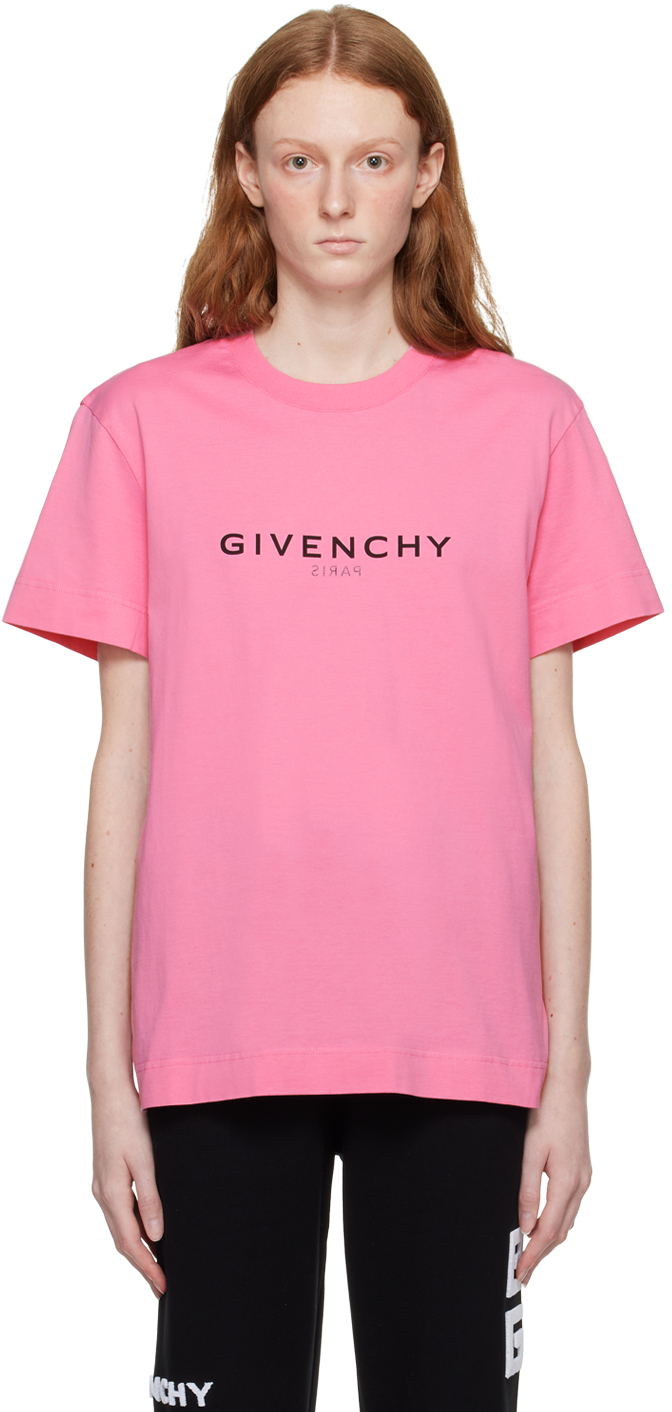 Givenchy Mirrored Logo-print Oversized T-shirt In Pink