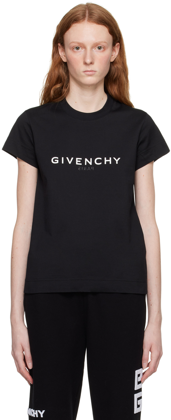 Givenchy: ブラック Reverse Tシャツ | SSENSE 日本