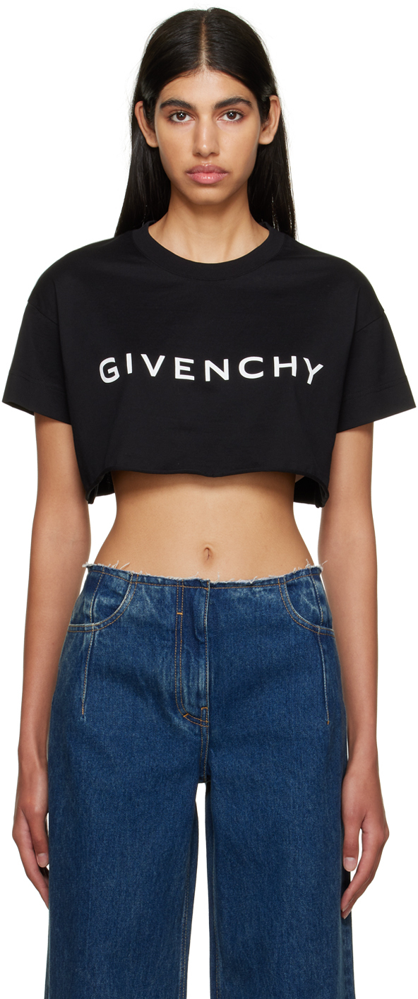 Givenchy: Black Cropped T-Shirt | SSENSE