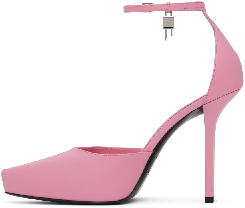 Givenchy Pink G-lock Platform Heels In 670 Bright Pink