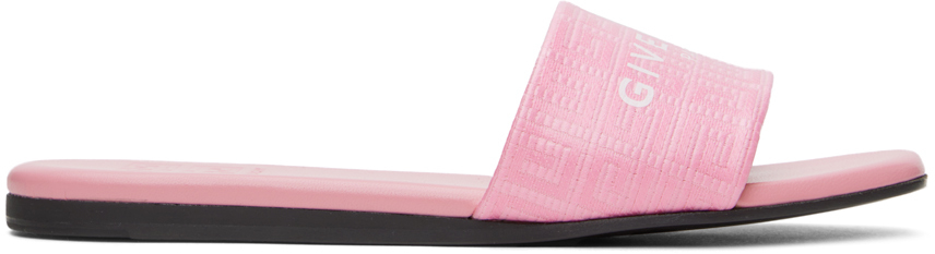 Givenchy 4g Sandals Flats In Rose-pink Fabric
