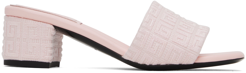 Givenchy Pink 4g Mule Sandals In 658 Tender Pink