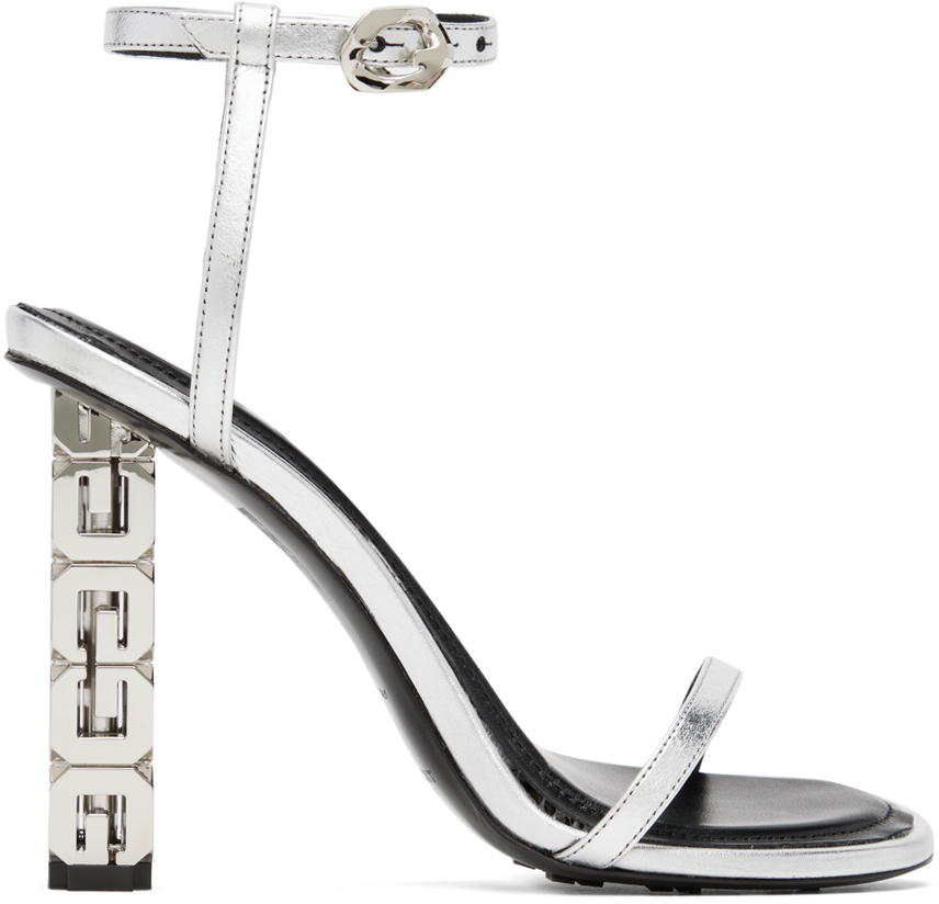 Shop Givenchy Silver G Cube Sandals In 040 Silvery