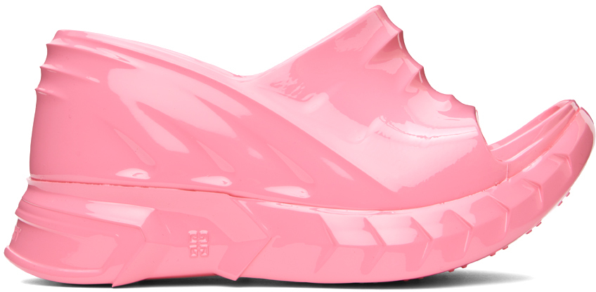 Givenchy Marshmallow Rubber Wedge Sandals In Pink