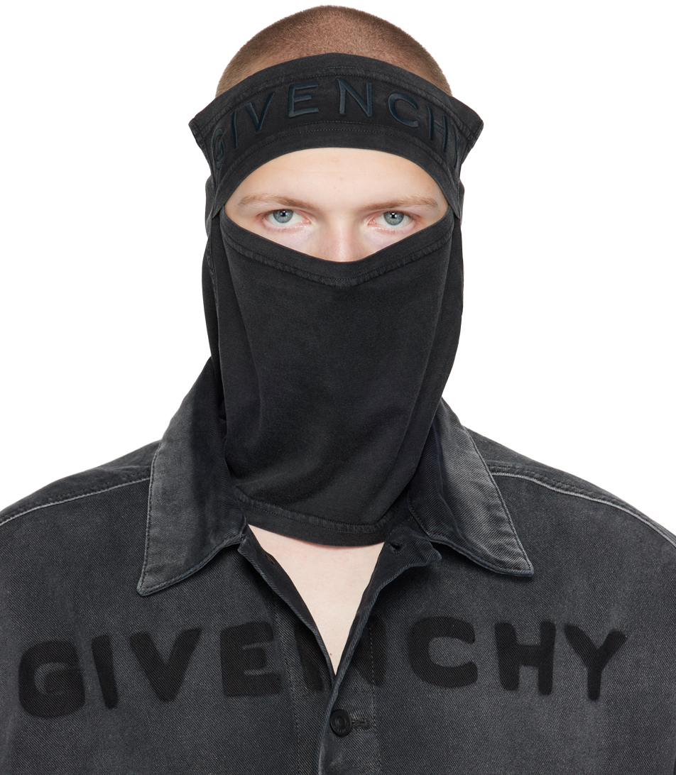 Black Embroidered Balaclava