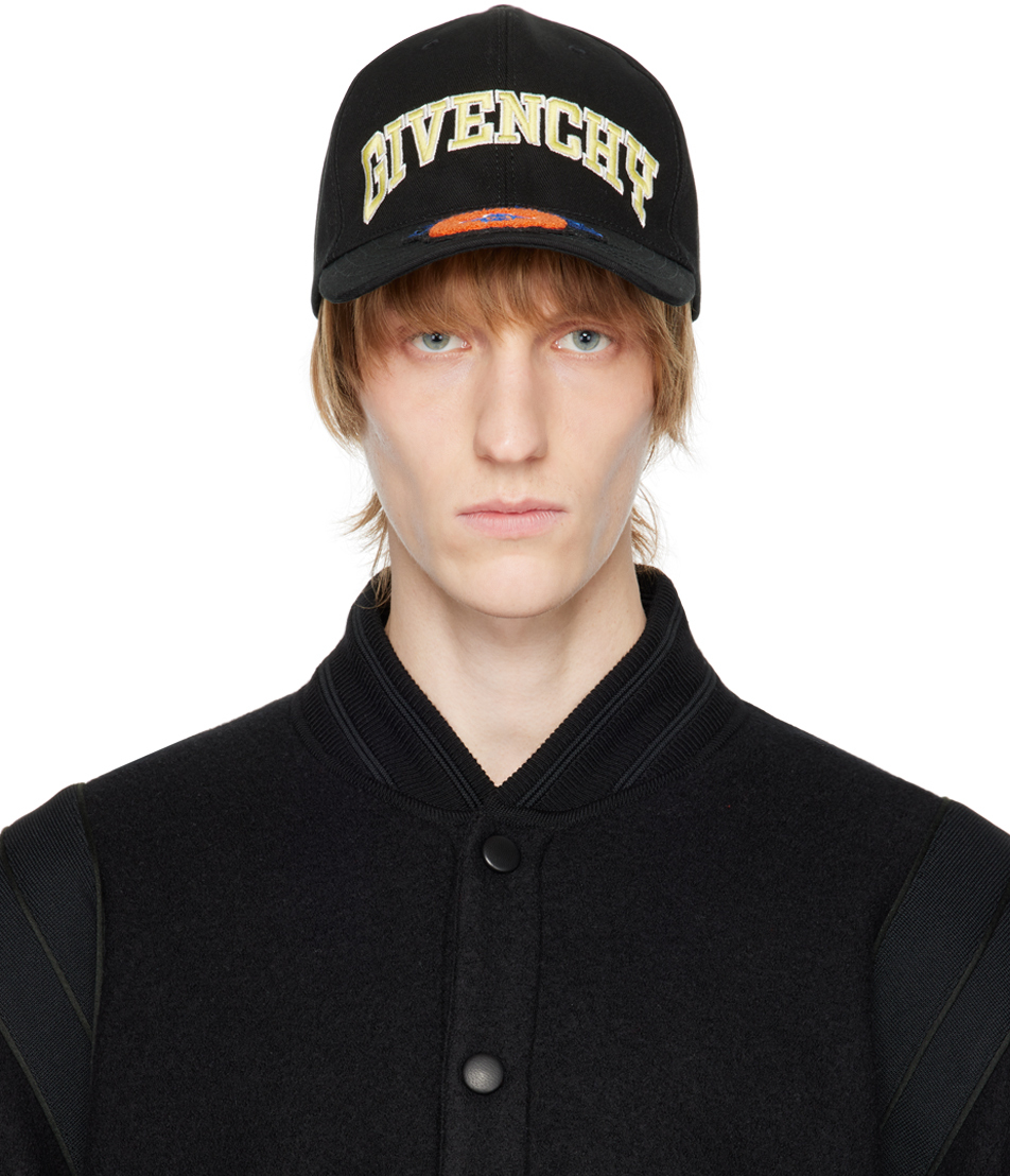 Givenchy: Black Embroidered Cap | SSENSE