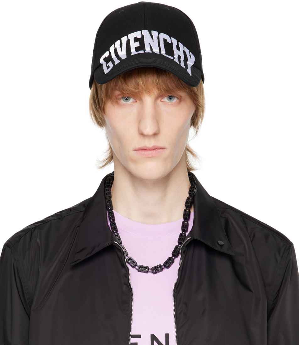 Shop Givenchy Black Embroidered Cap In 001-black