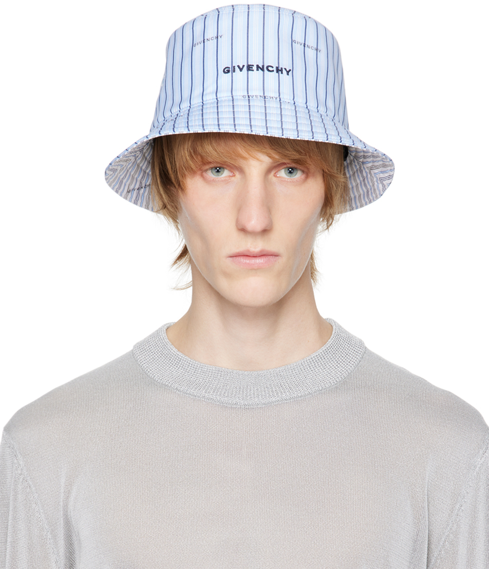 Givenchy Blue Striped Reversible Bucket Hat