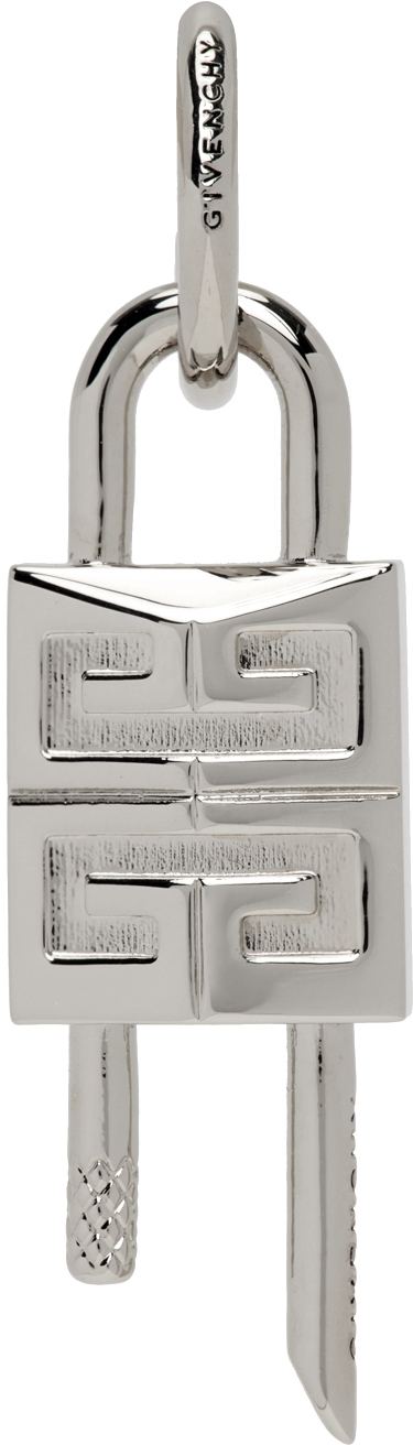 GIVENCHY SILVER LOCK SINGLE EARRING