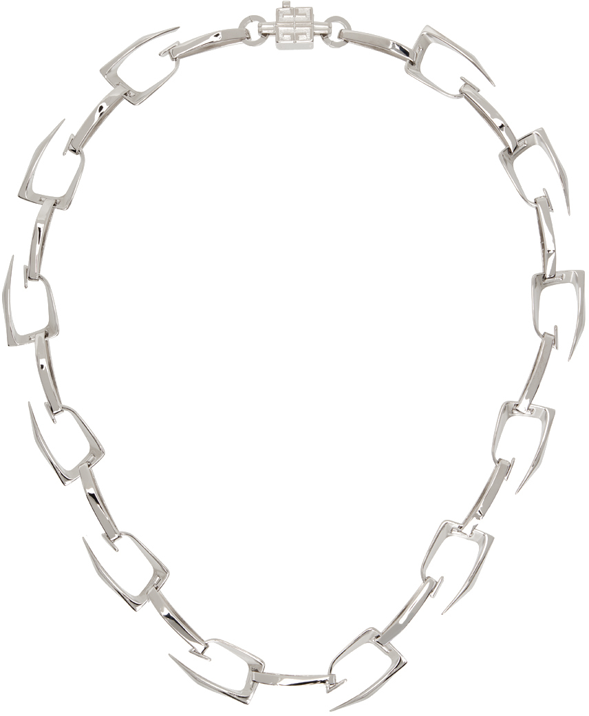 Givenchy Giv Cut Silver-toned Necklace In Silvery