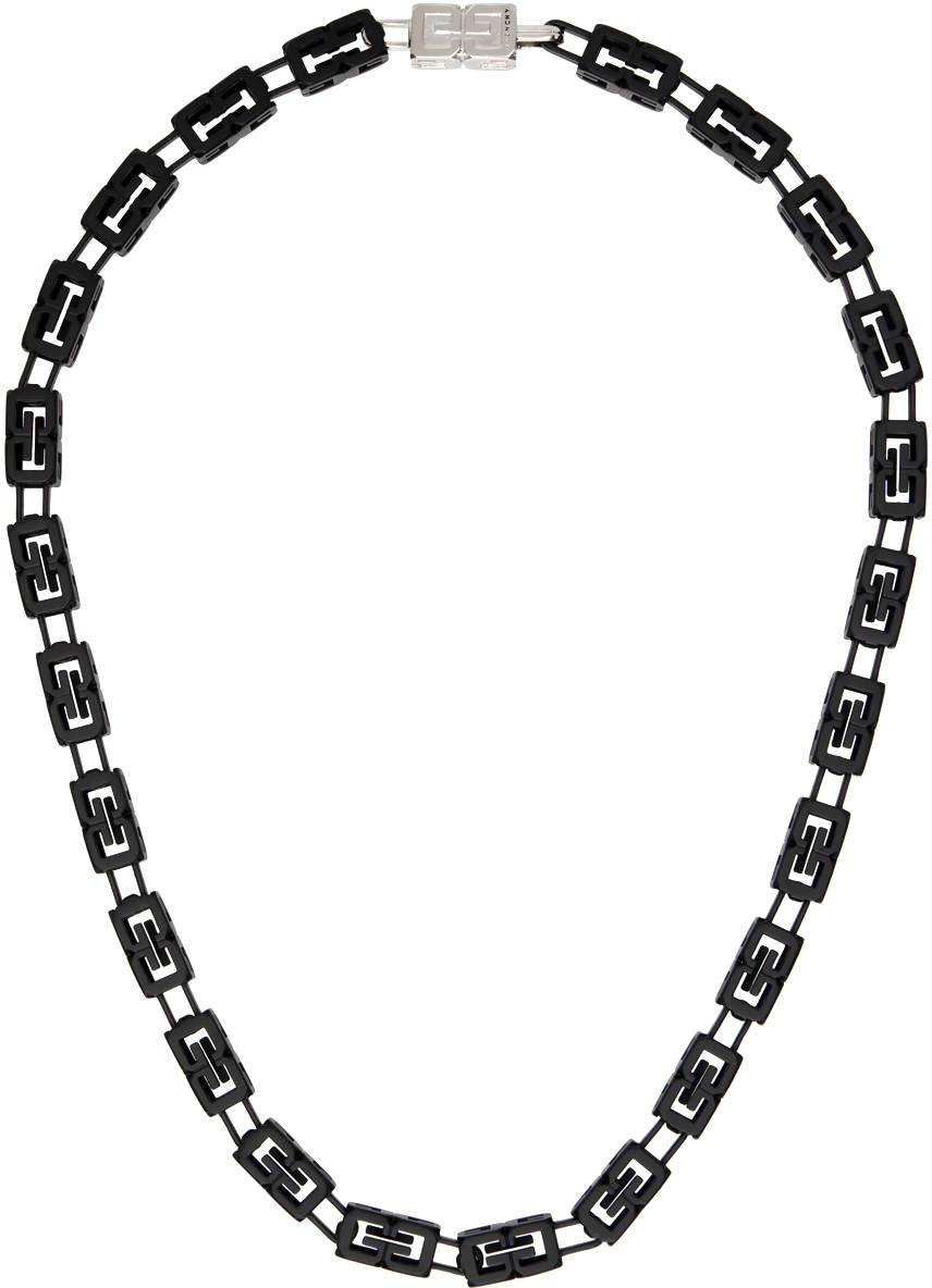 Givenchy Black G Cube Necklace In 001-black