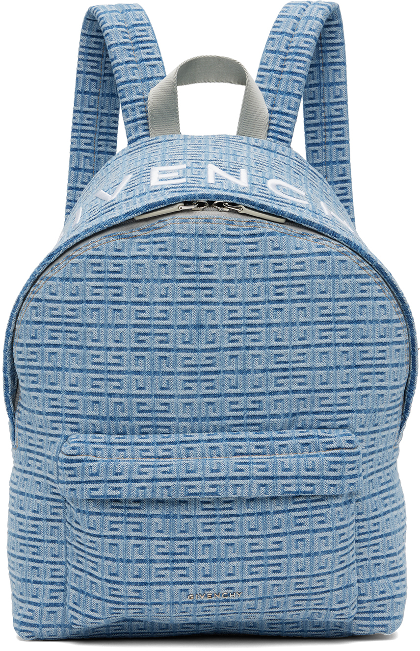 Givenchy Essential Logo-embossed Denim Backpack In Blue