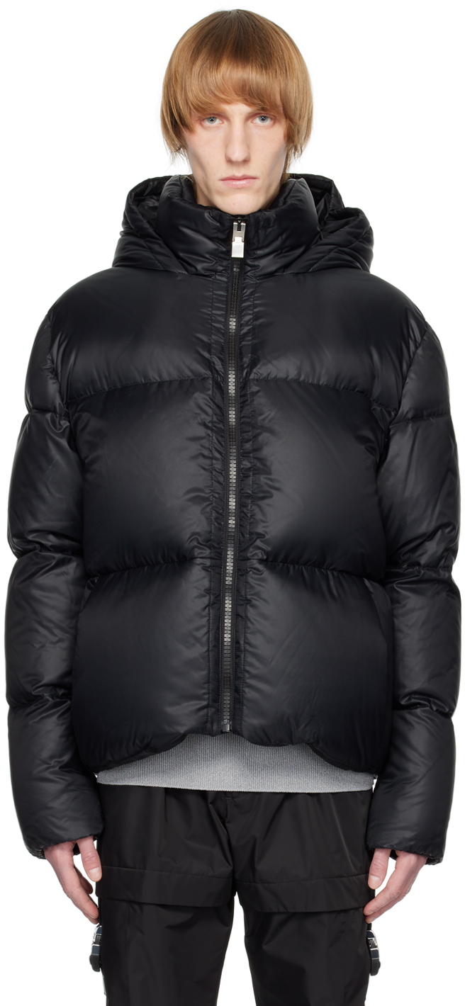 Givenchy Black Hooded Puffer Down Jacket In 001-black