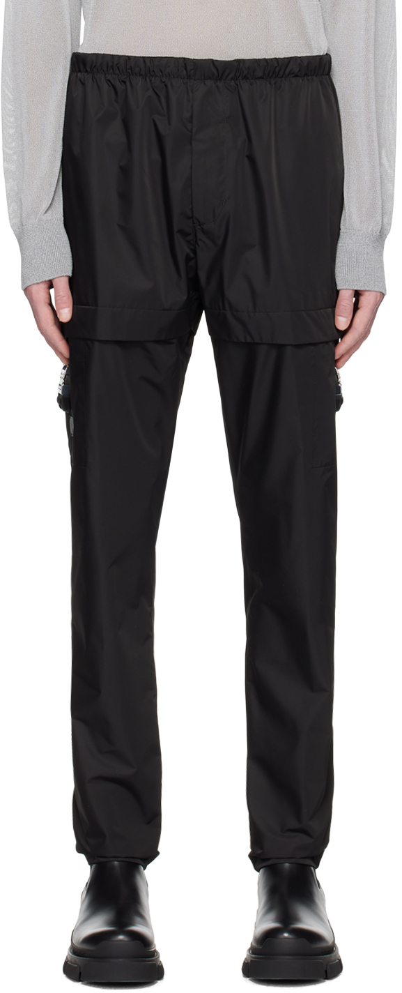 Givenchy Black Buckle Cargo Pants In 001-black