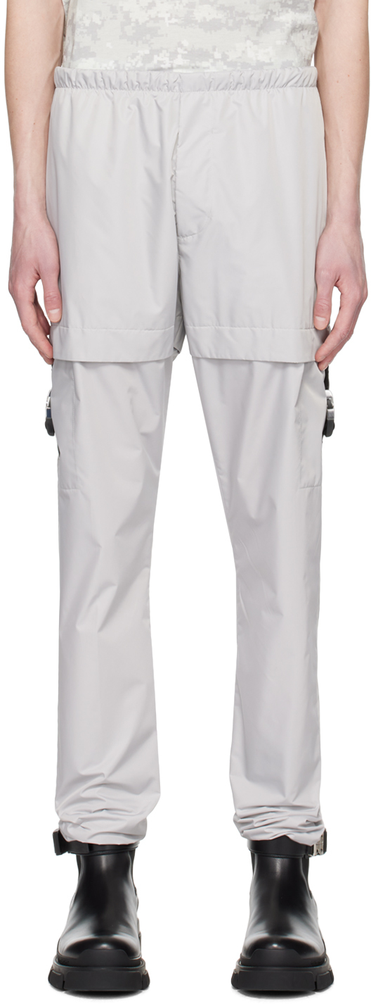 Givenchy Men's 4g-buckle Cargo Track Trousers In Pearl Grey