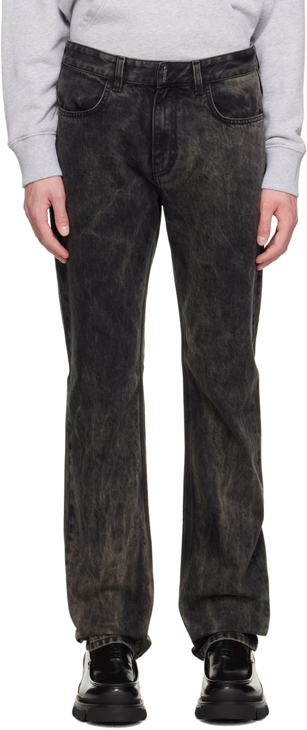 Shop Givenchy Black Marbled Jeans In 001-black