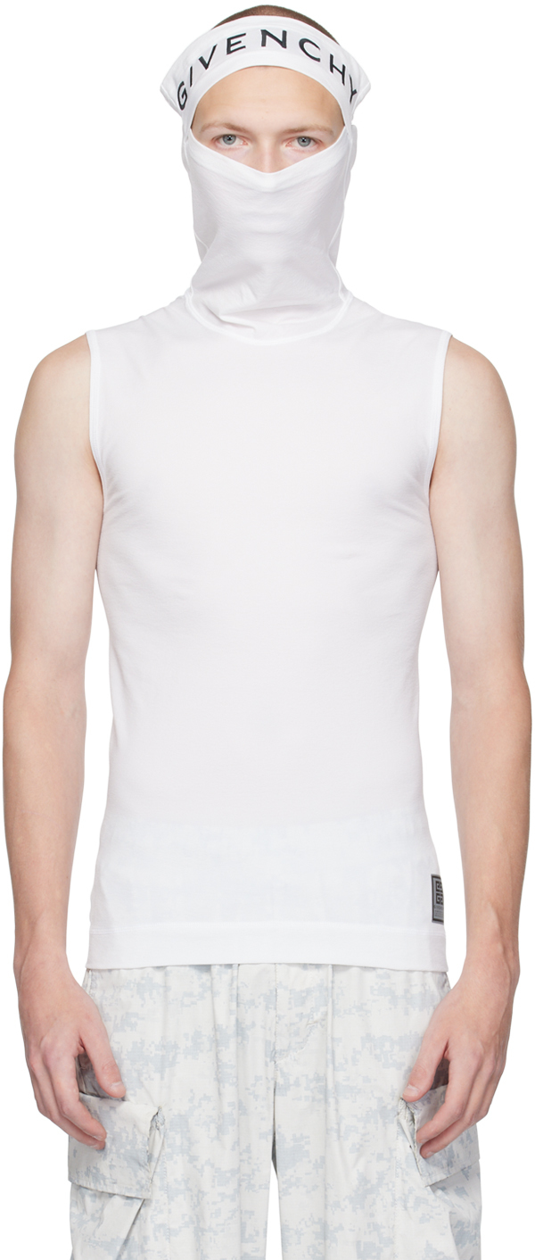 White Balaclava Tank Top