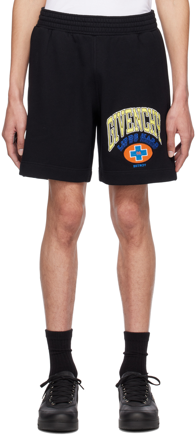 Givenchy Black Bstroy Edition Shorts In 001-black
