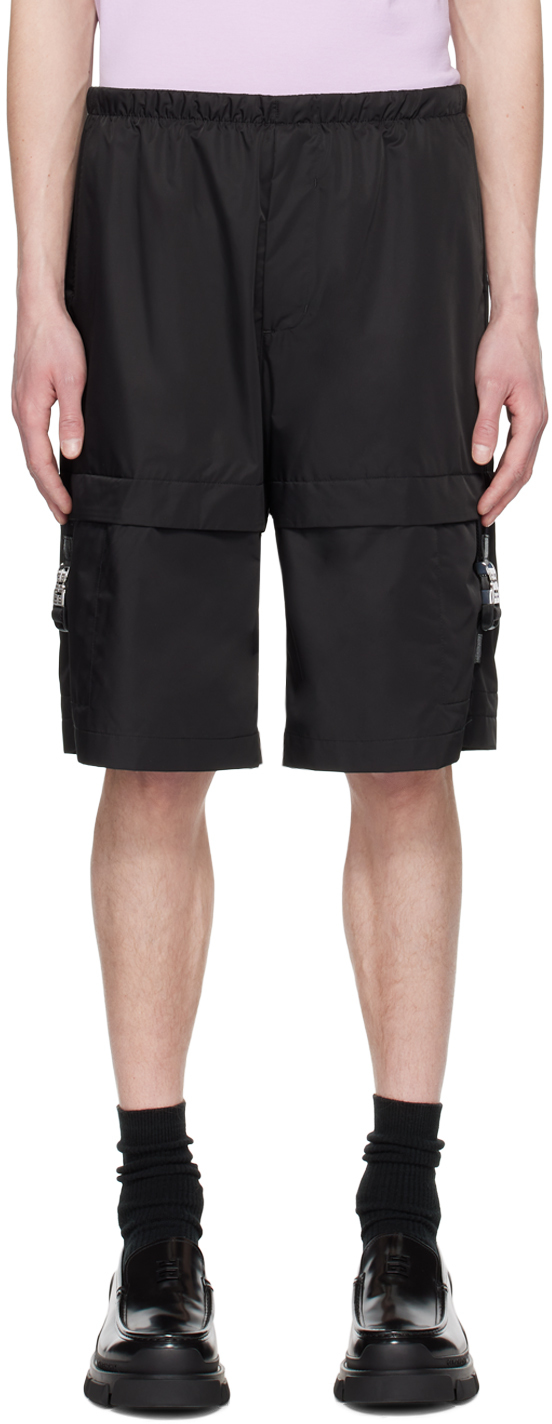 Shop Givenchy Black Buckle Shorts In 001-black