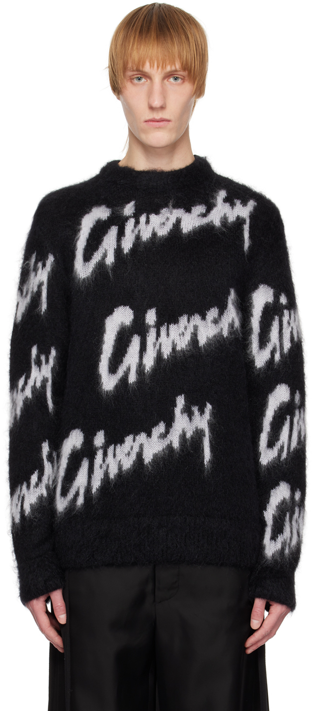Givenchy: Black Intarsia Sweater | SSENSE