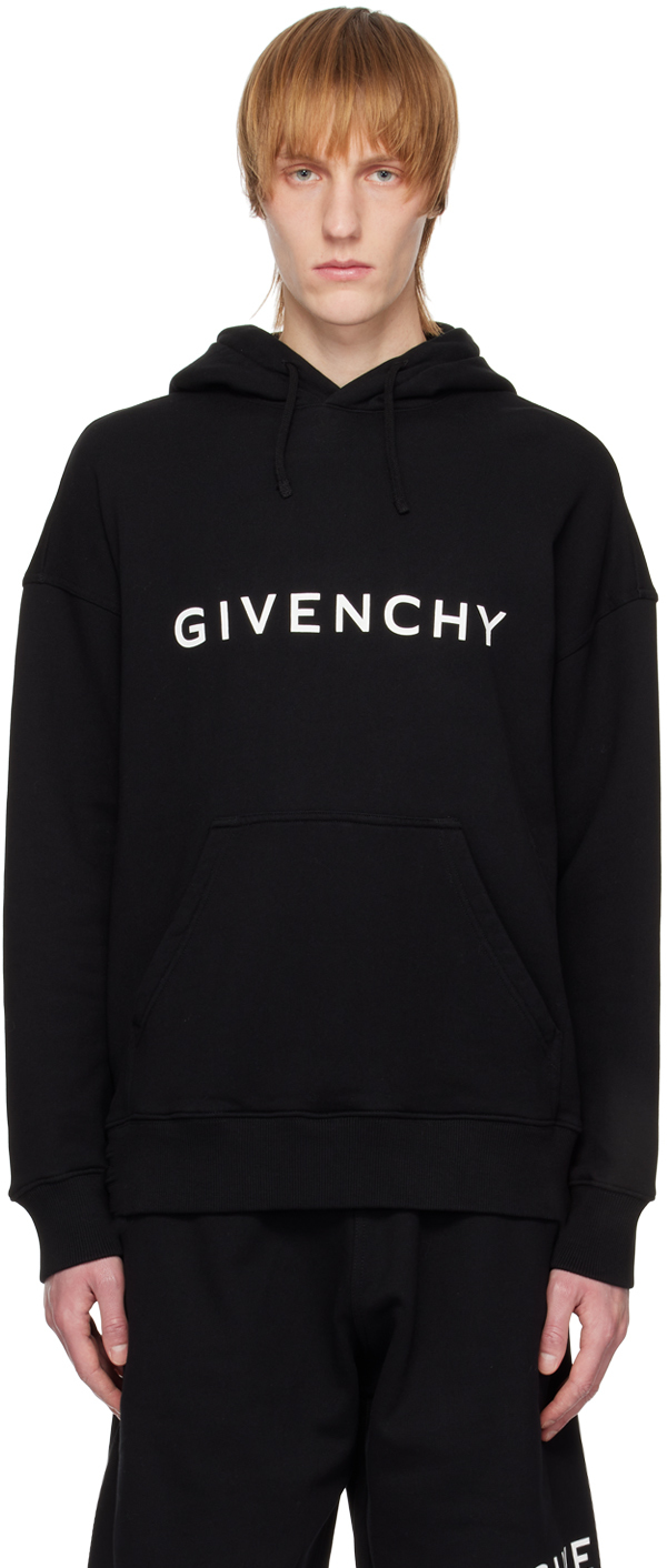 Givenchy Logo-print Cotton-jersey Hoodie In Black | ModeSens