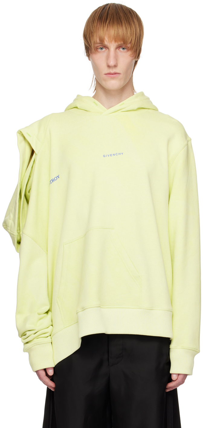 Givenchy Green Bstroy Edition Graphic Hoodie In 358-citrus Green