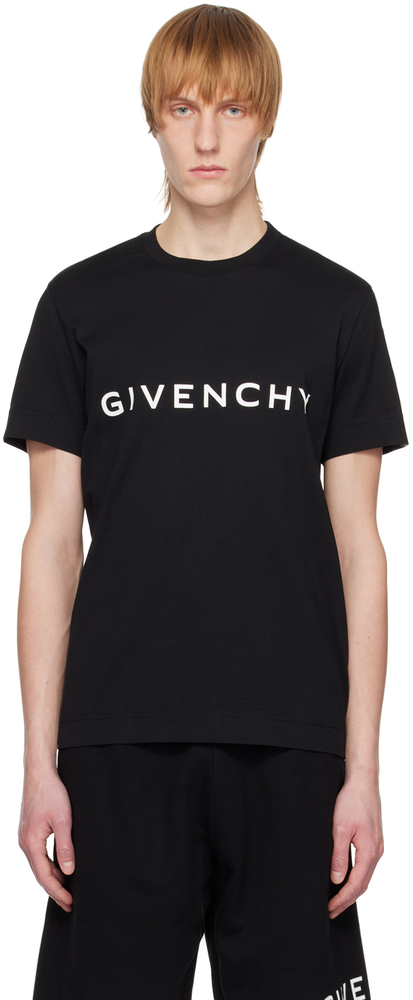 Shop Givenchy Black Archetype T-shirt In 001-black