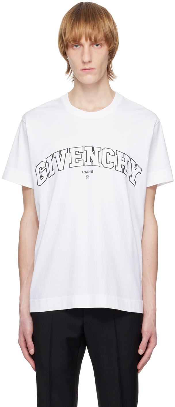 Givenchy: ホワイト 刺繍 Tシャツ | SSENSE 日本