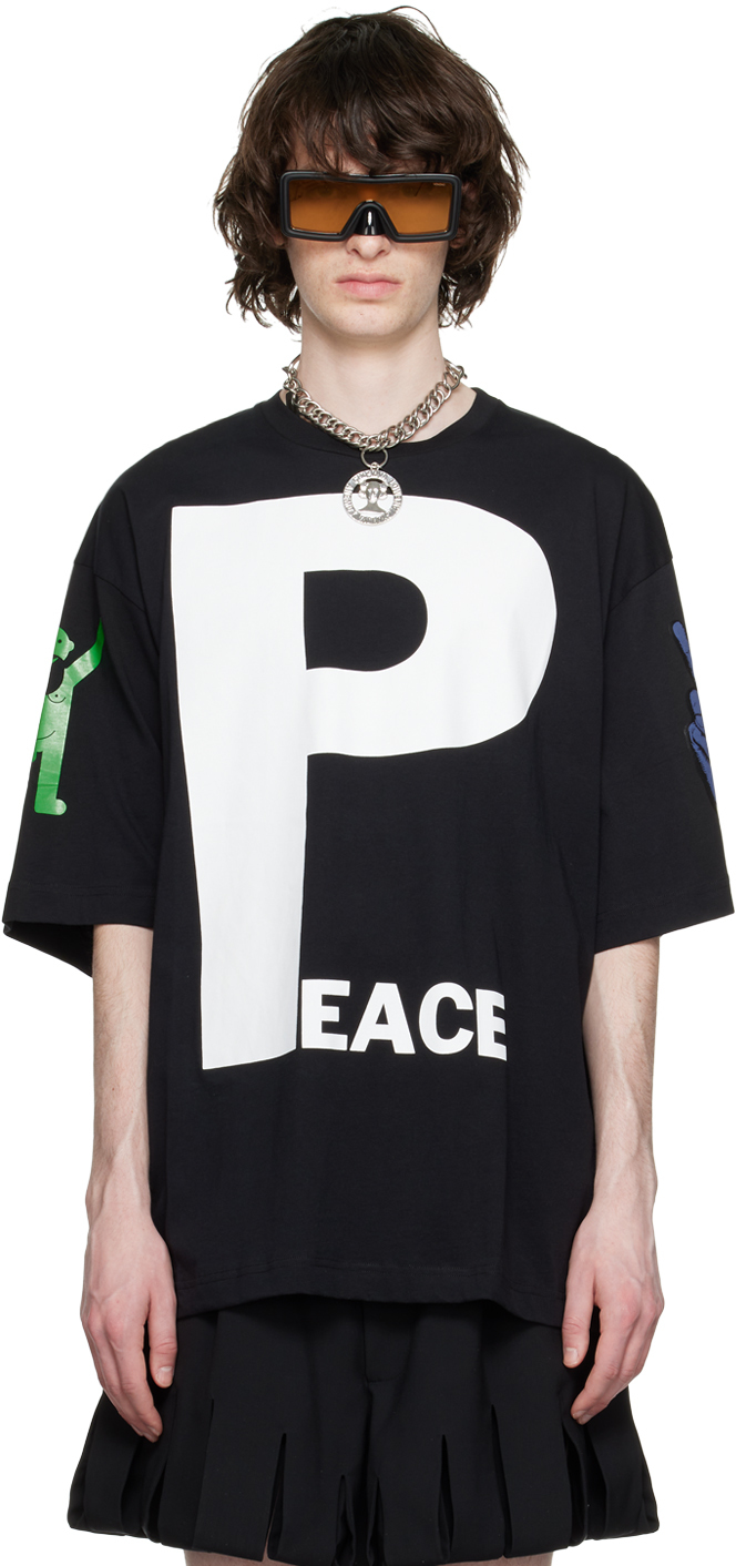 Walter Van Beirendonck: Black 'Peace' T-Shirt