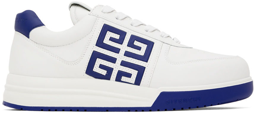 White & Blue G4 Sneakers