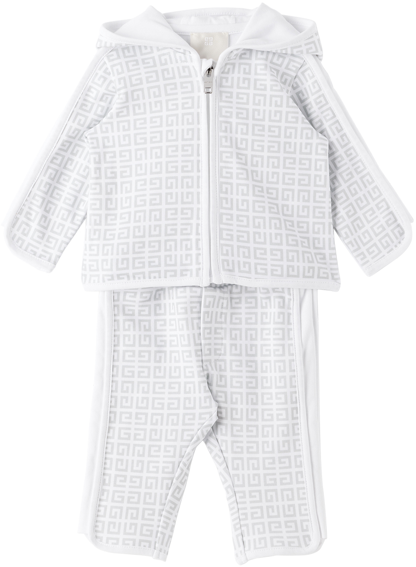 Givenchy Baby White 4g Tracksuit In 050 Soft Grey