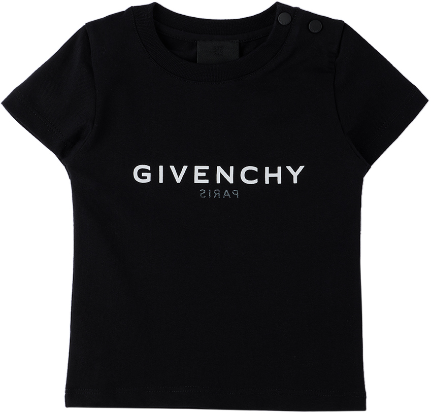 Shop Givenchy Baby Black Printed T-shirt In 09b Black