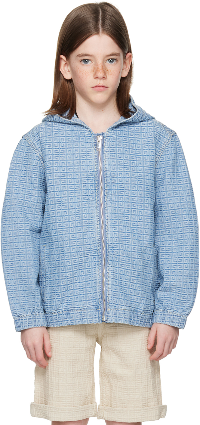Givenchy Monogram-pattern Denim Jacket In Blu