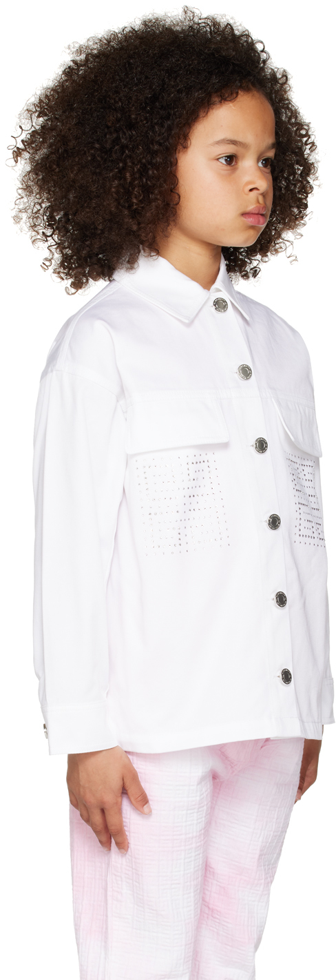 Givenchy Crystal-detail Denim Jacket In 10p Blanc
