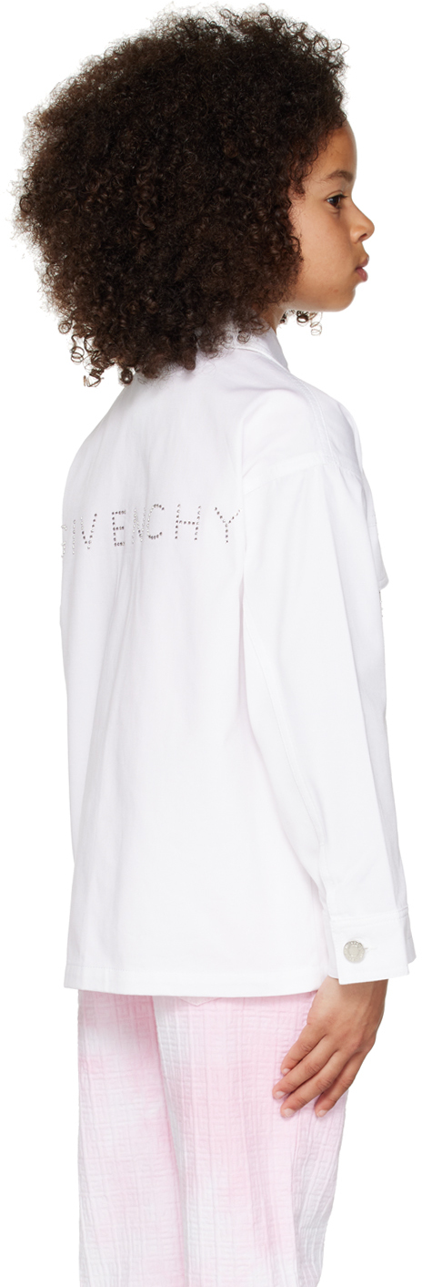 Givenchy Crystal-detail Denim Jacket In 10p Blanc