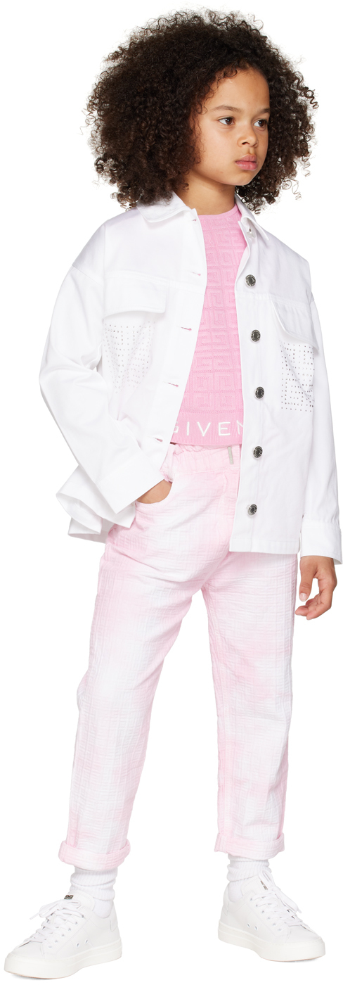 Givenchy Crystal-detail Denim Jacket In 10p Blanc