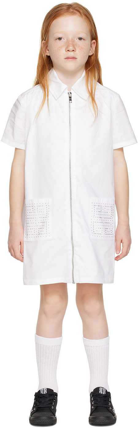 Shop Givenchy Kids White Crystal Dress In 10p Blanc