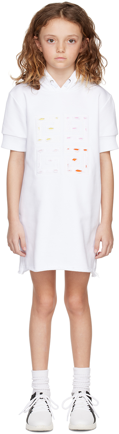Givenchy Kids White Distressed Dress In 10p Blanc