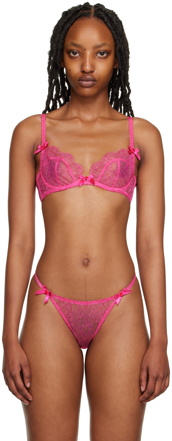 AGENT PROVOCATEUR Isedora satin-trimmed lace underwired soft-cup bra