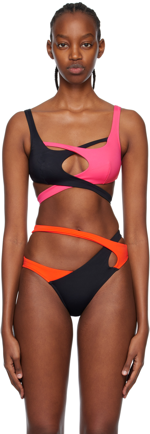 Agent Provocateur Pink & Black Racy Bikini Top