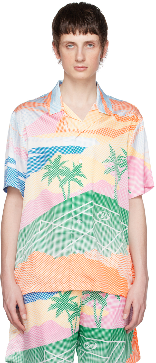 Sergio Tacchini Multicolor Riviera Shirt In Deep Mint Multi