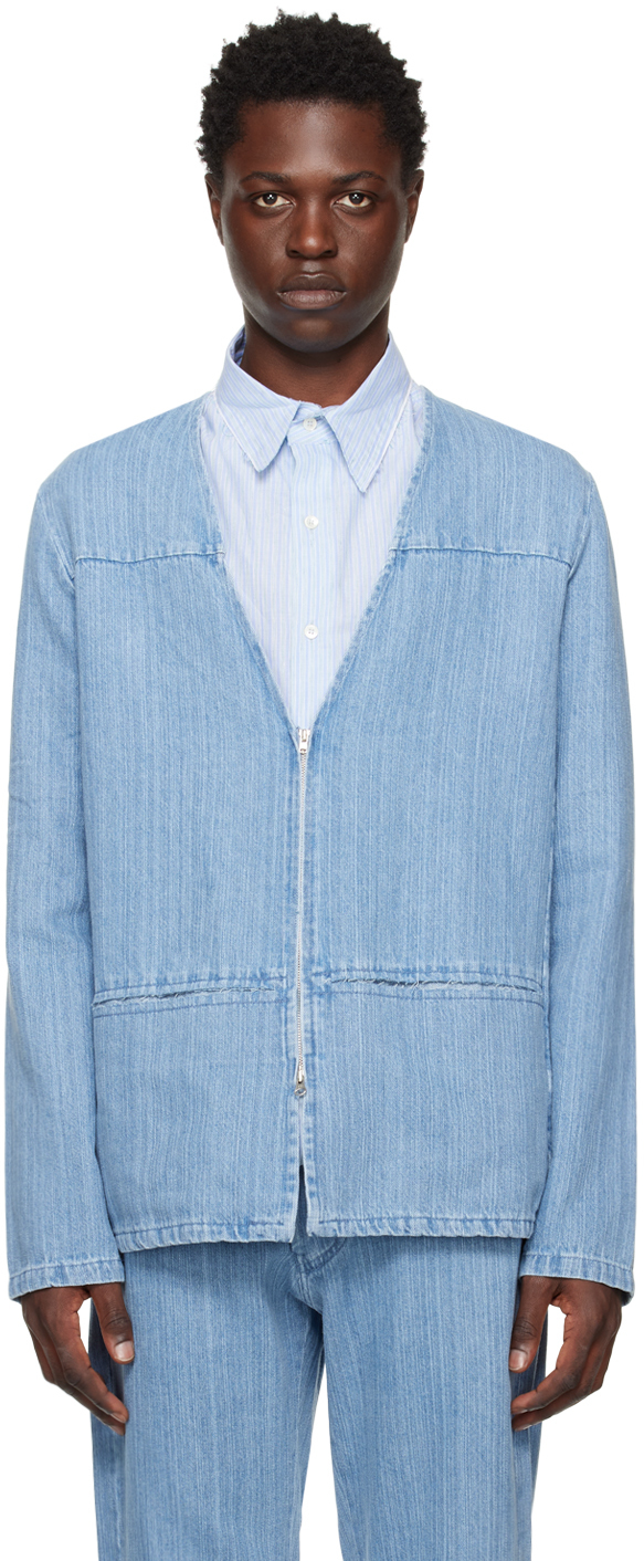 Gabriela Coll Garments Blue No.196 Denim Jacket In 47 - Bleached Indigo |  ModeSens